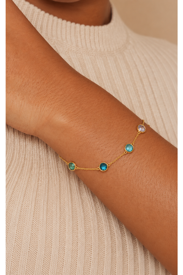 Confetti 18k Gold plated sterling silver stackable bracelet, Alternate, color, Gold