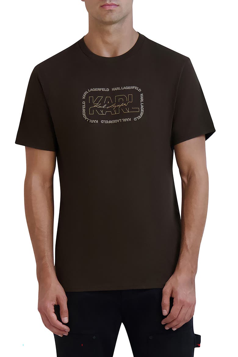Outline Square Logo Graphic Print T-Shirt, Main, color, DEMITASSE