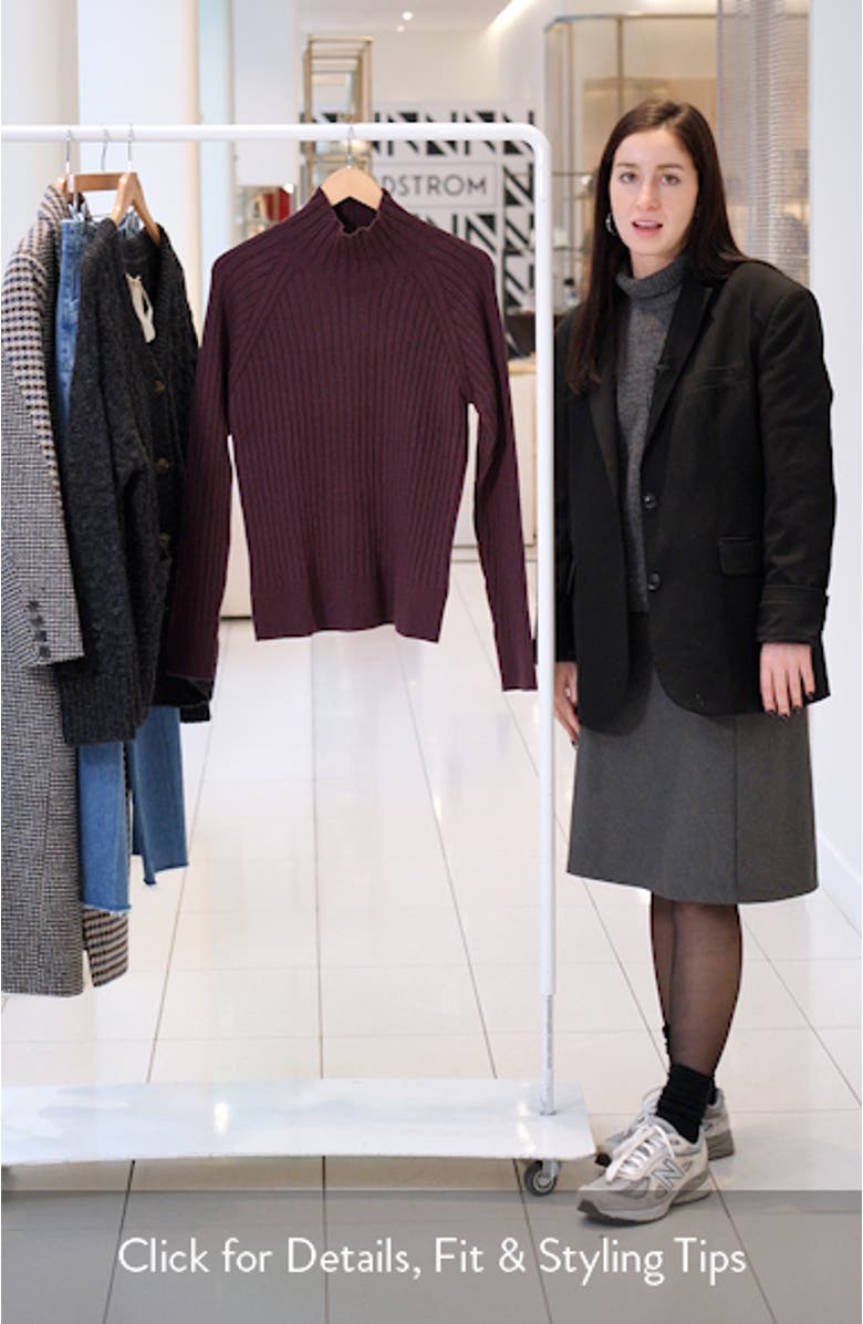 Jackson Mock Neck Cotton Blend Rib Sweater, sales video thumbnail