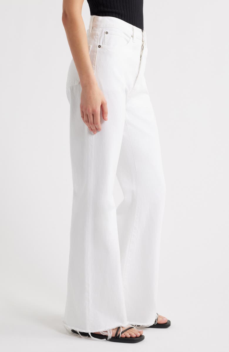 FRAME The Lax Frayed High Waist Flare Jeans, Alternate, color, White Raw Fray