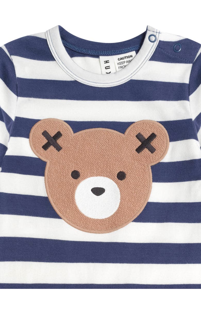 Huxbaby Stripe Huxbear Romper, Alternate, color, French Navy/Almond Milk