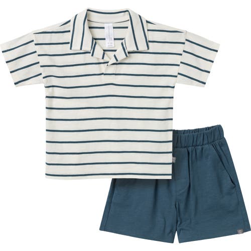 Modern Moments™ By Gerber Johnny Collar Shirt And Shorts Set In Ivory Stripe