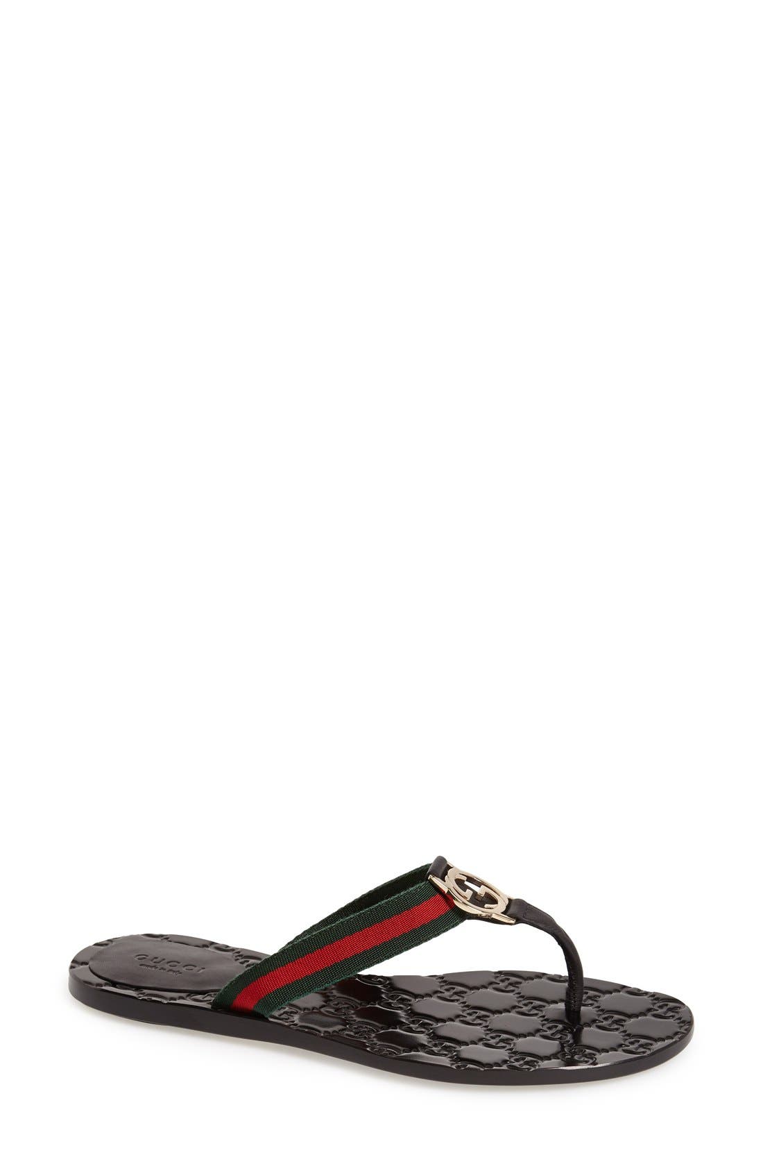 Gucci GG Logo Flip Flop, Main, color, 