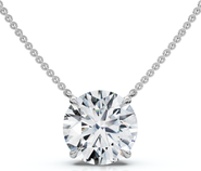 Bliss Diamond 1 1/2Ct Round Cut Solitaire Diamond Pendant 14k Gold Women's 18" Chain Lab Grown