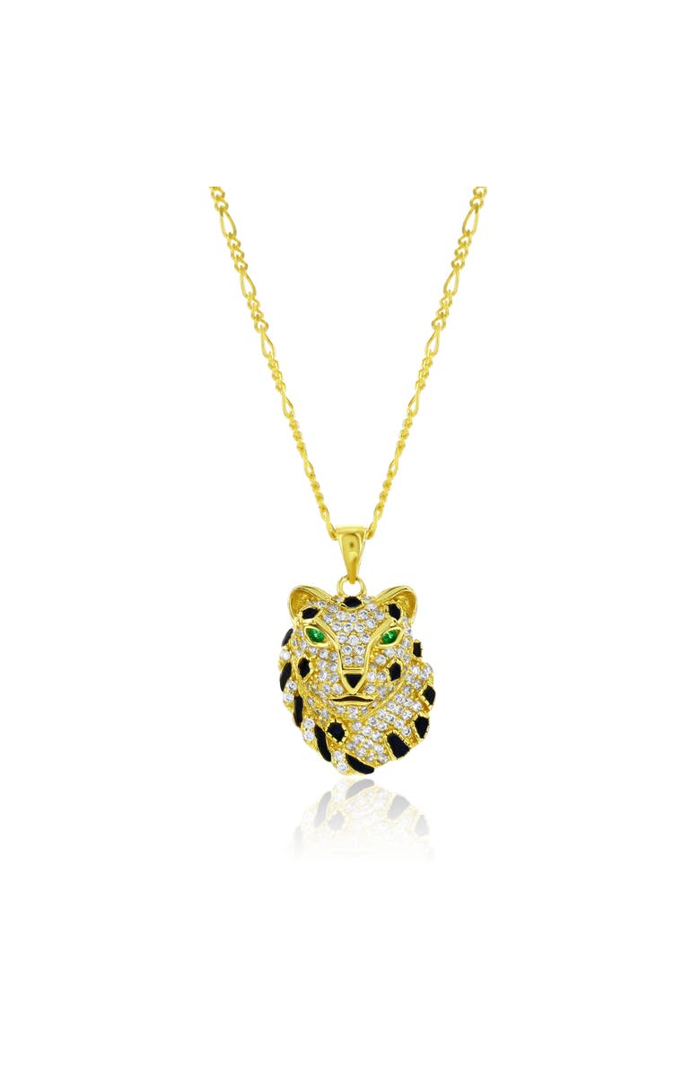 Donatello Gian Crystal Tiger Pendant Necklace, Main, color, Gold