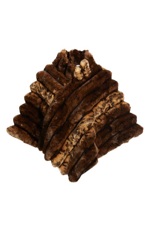 Channeled Leopard Spot Faux Fur Capelet