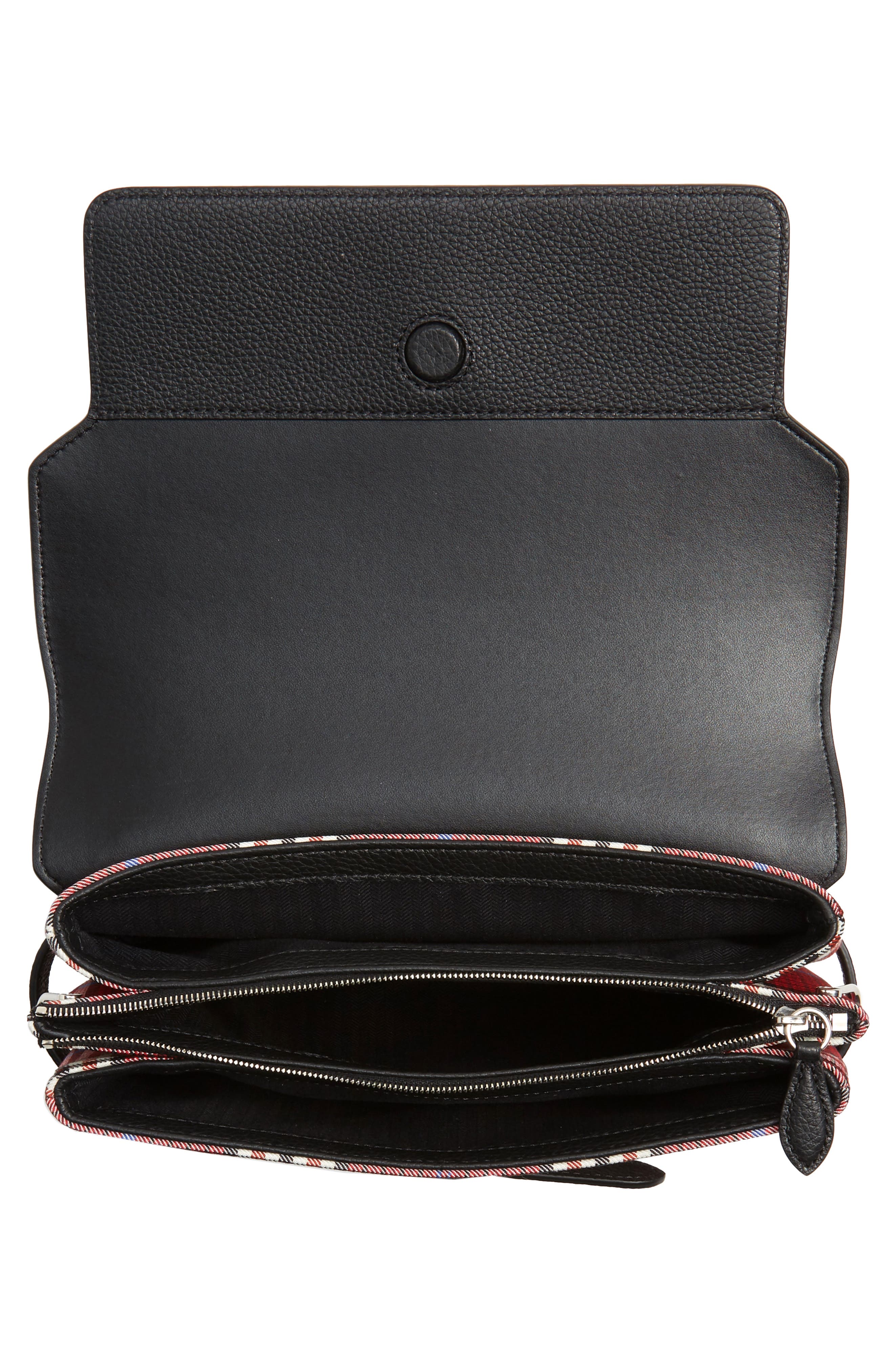 Mulberry Bayswater Leather & Plaid Crossbody Bag, Alternate, color, 