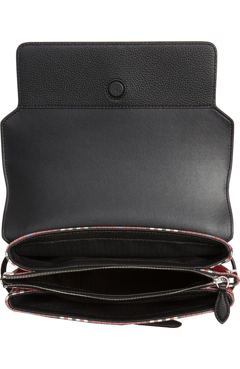 Mulberry Bayswater Leather & Plaid Crossbody Bag, Alternate, color,