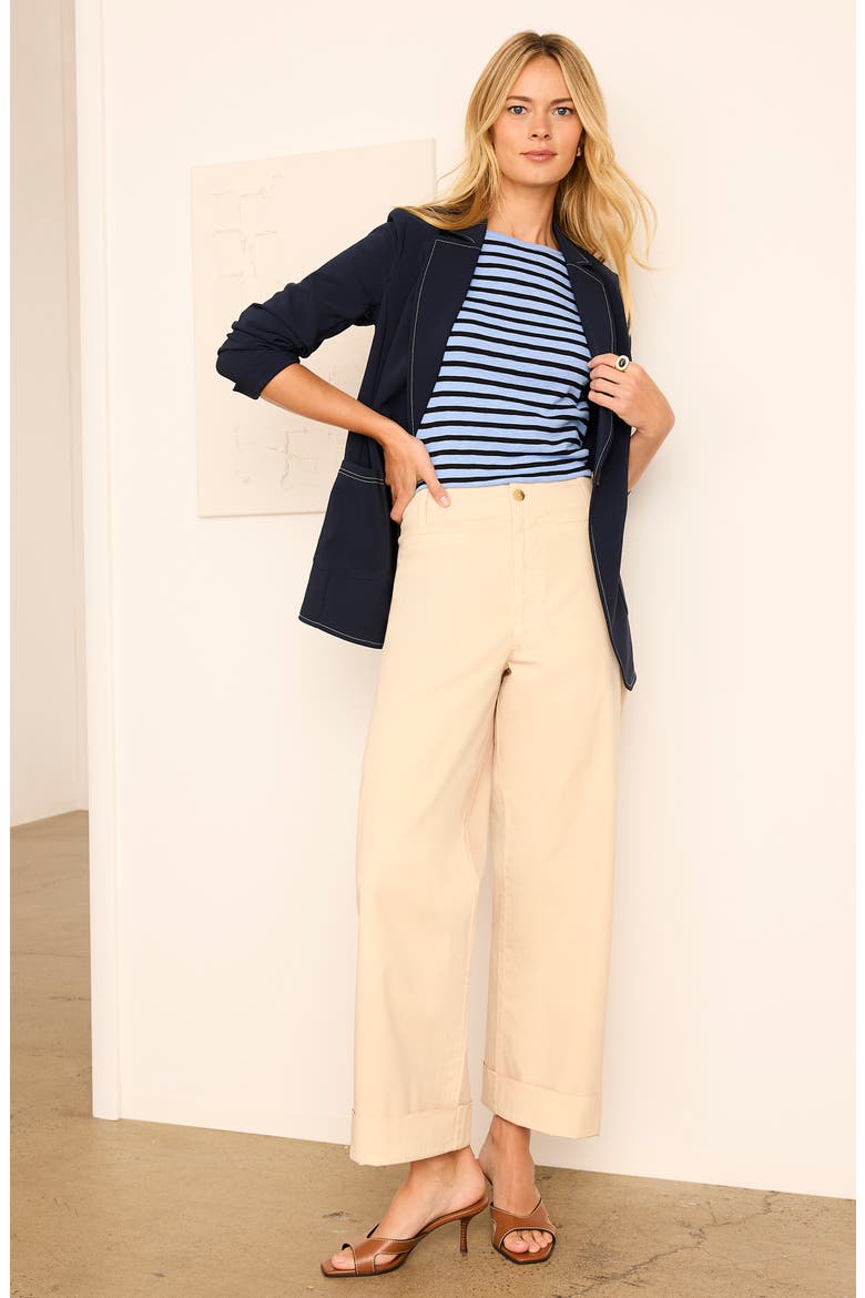 Stripe Boat Neck T-Shirt, Alternate, color, BLUE MULTI