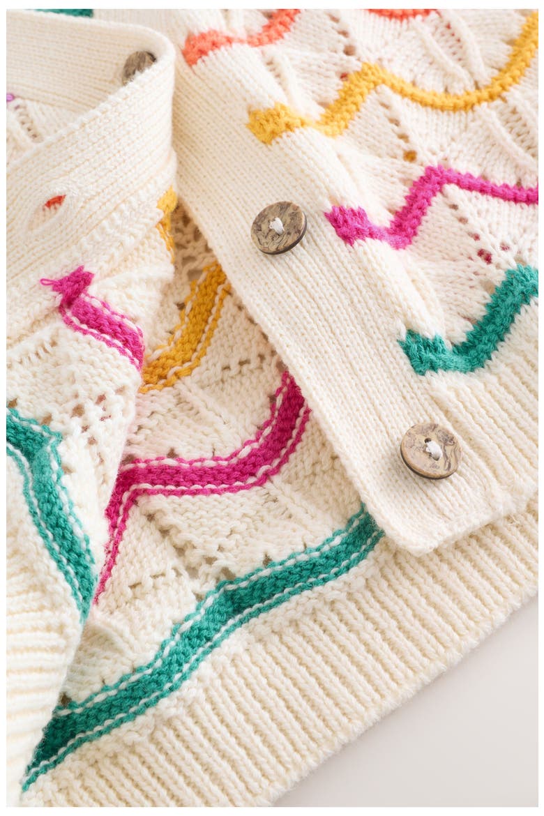 Kids' Rainbow Cardigan, Alternate, color, WHITE MULTI