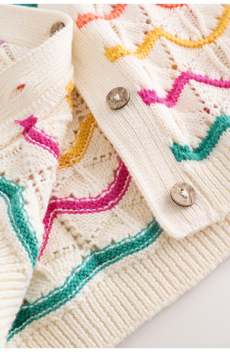 NEXT Kids' Rainbow Cardigan, Alternate, color, White Multi