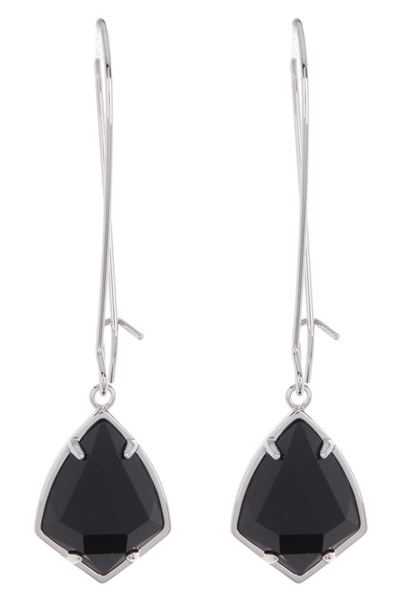 Carrine Earrings, Main, color, BLACK/ SILVER