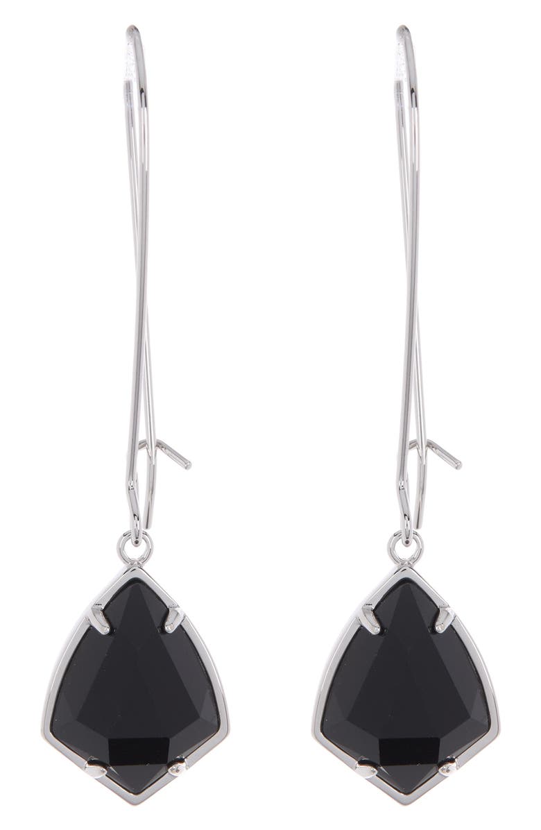 Kendra Scott Carrine Earrings, Main, color, Black/ Silver