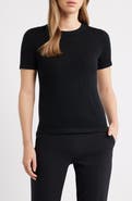 Anne Klein Luxe Washable Short Sleeve Wool Sweater