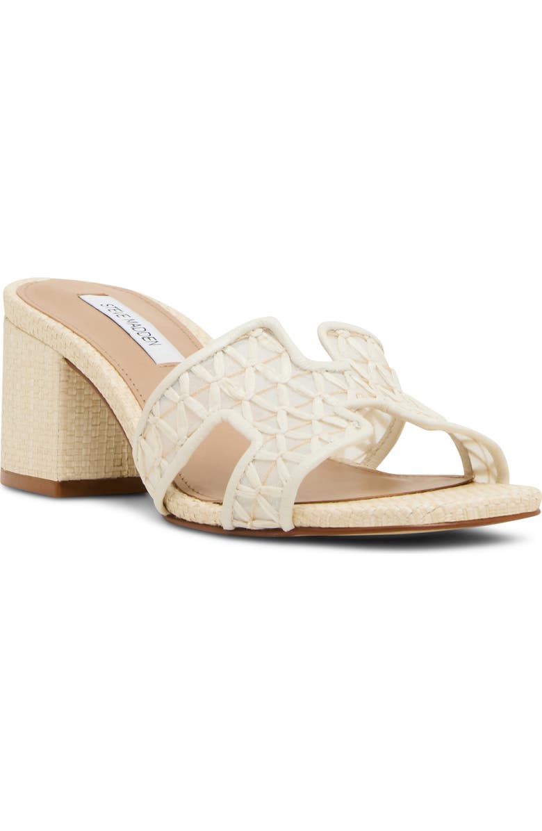 Steve Madden Hydie Block Heel Sandal, Main, color, Bone Raffia