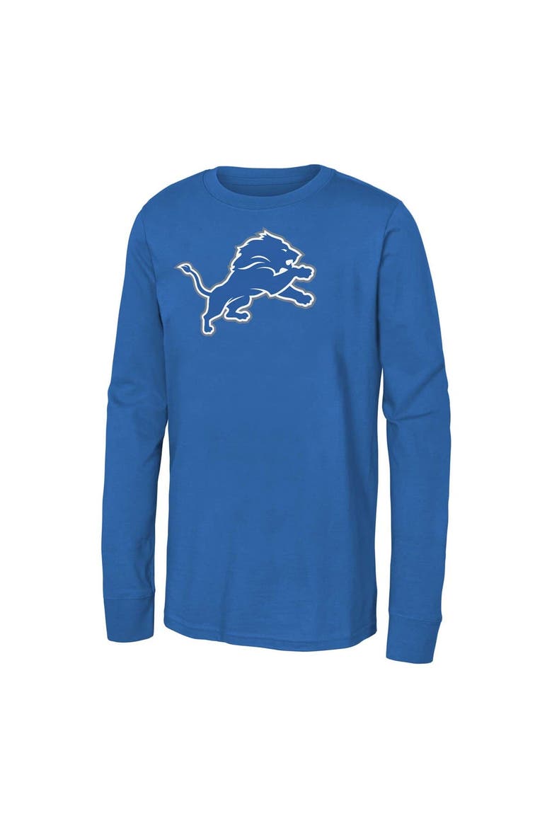 Youth Blue Detroit Lions Primary Logo Long Sleeve T-Shirt, Main, color, Blue