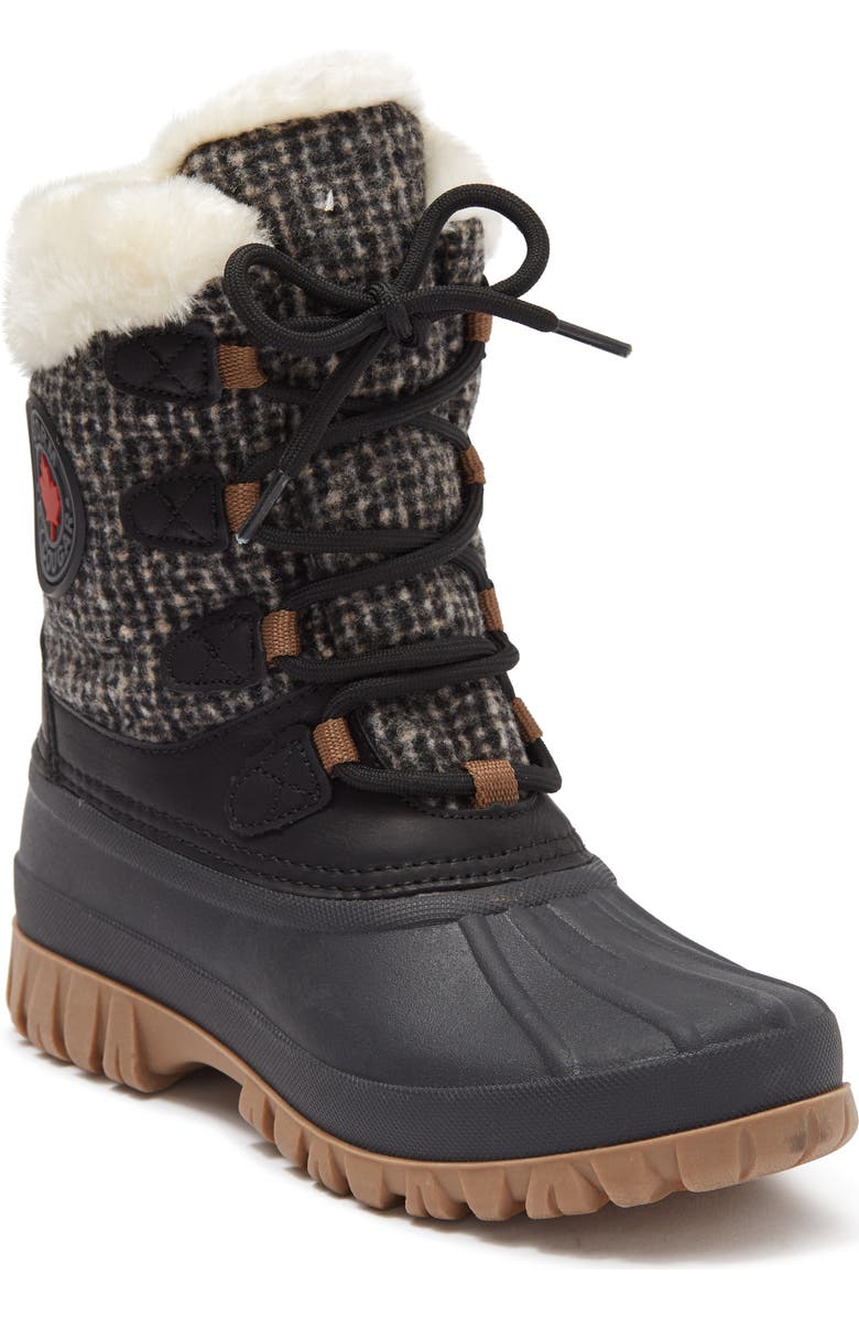 Cougar Gatsby Faux Shearling Cuff Duck Toe Boot, Main, color,