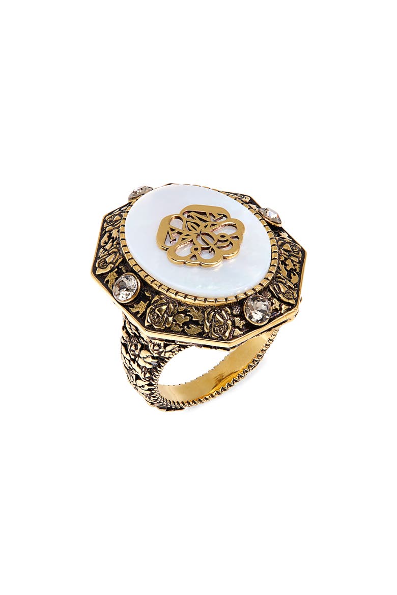 Alexander McQueen Signature Jeweled Ring, Main, color, MIX