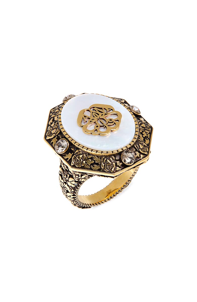 McQueen Alexander McQueen Signature Jeweled Ring, Main, color,