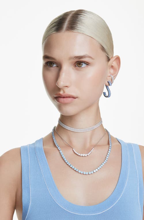 Swarovski Matrix Gradient Of Round Cuts Necklace In White/silver