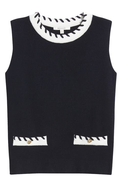 Zoe And Claire Whipstitched Sleeveless Sweater
