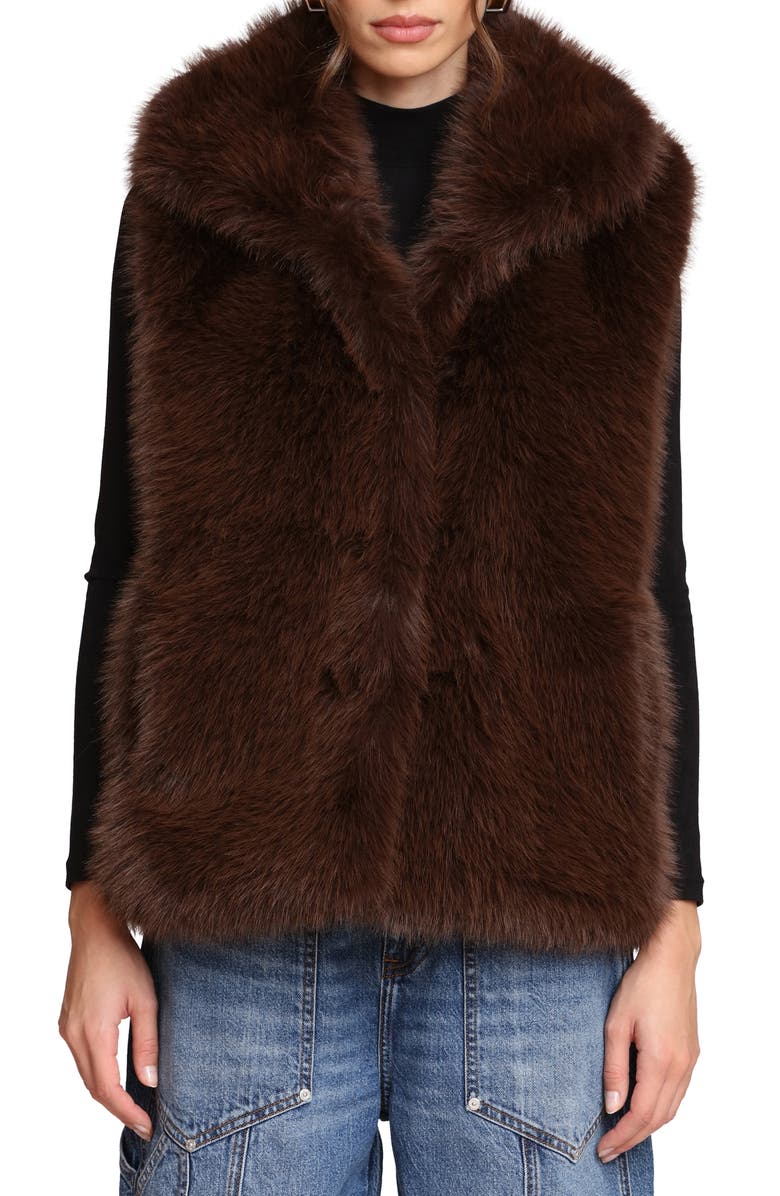 Avec Les Filles Oversize Faux Fur Vest, Alternate, color, Chocolate