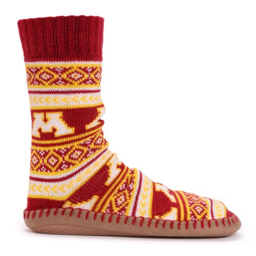 Muk Luks Gameday Slipper Socks In Red