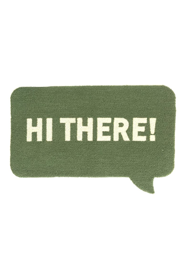 Hi There Doormat, Main, color, GREEN WHITE