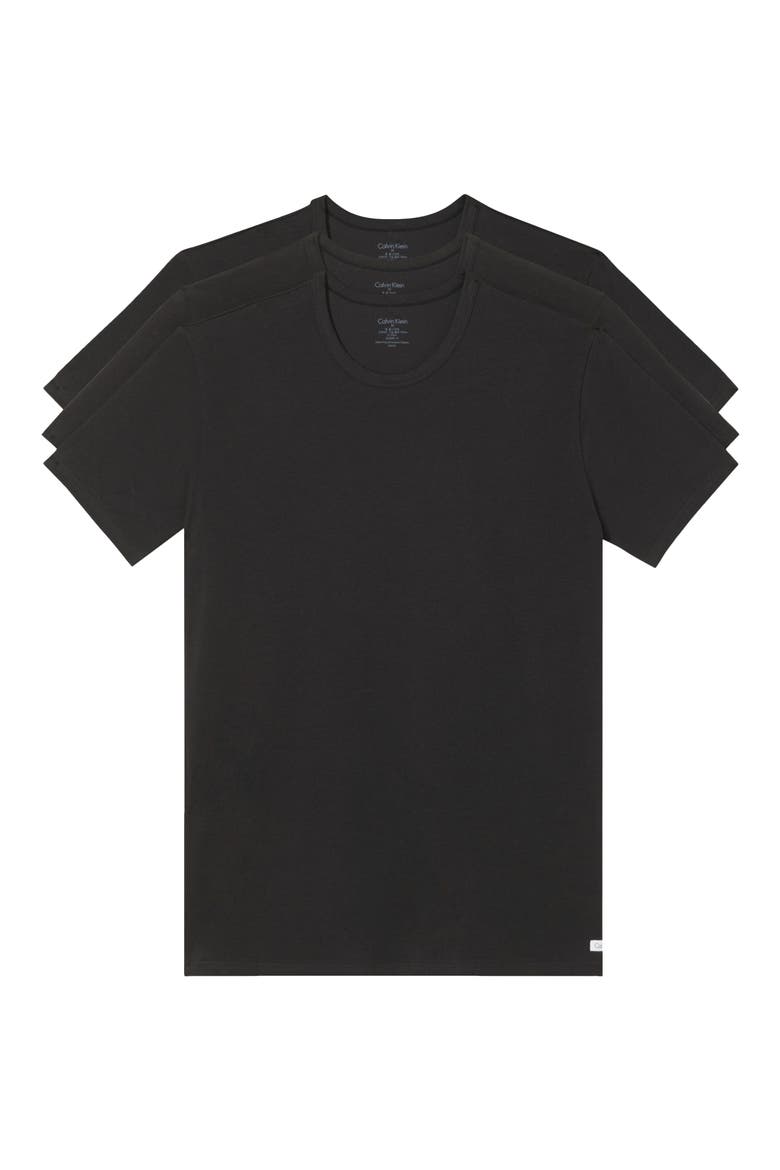 Men's 3-Pack Stretch Cotton Crewneck T-Shirts, Main, color, BLACK