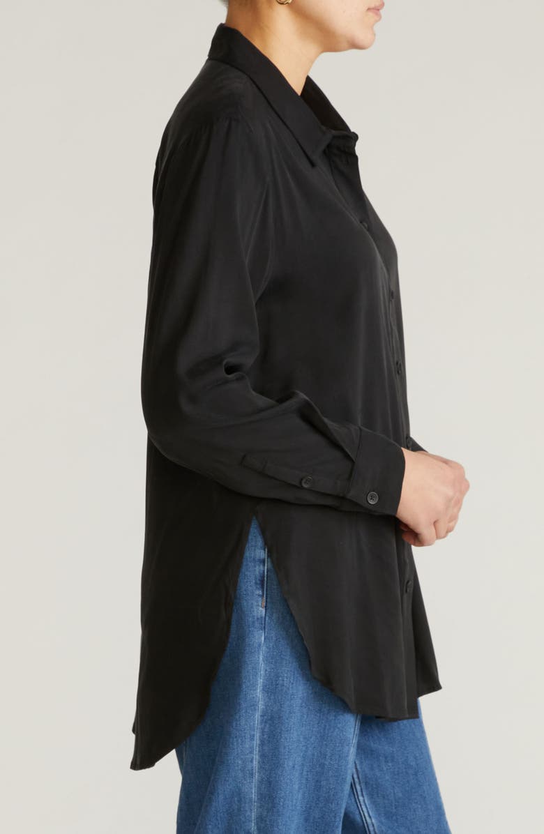 Universal Standard Cooling Oversize Button-Up Shirt, Alternate, color, Black