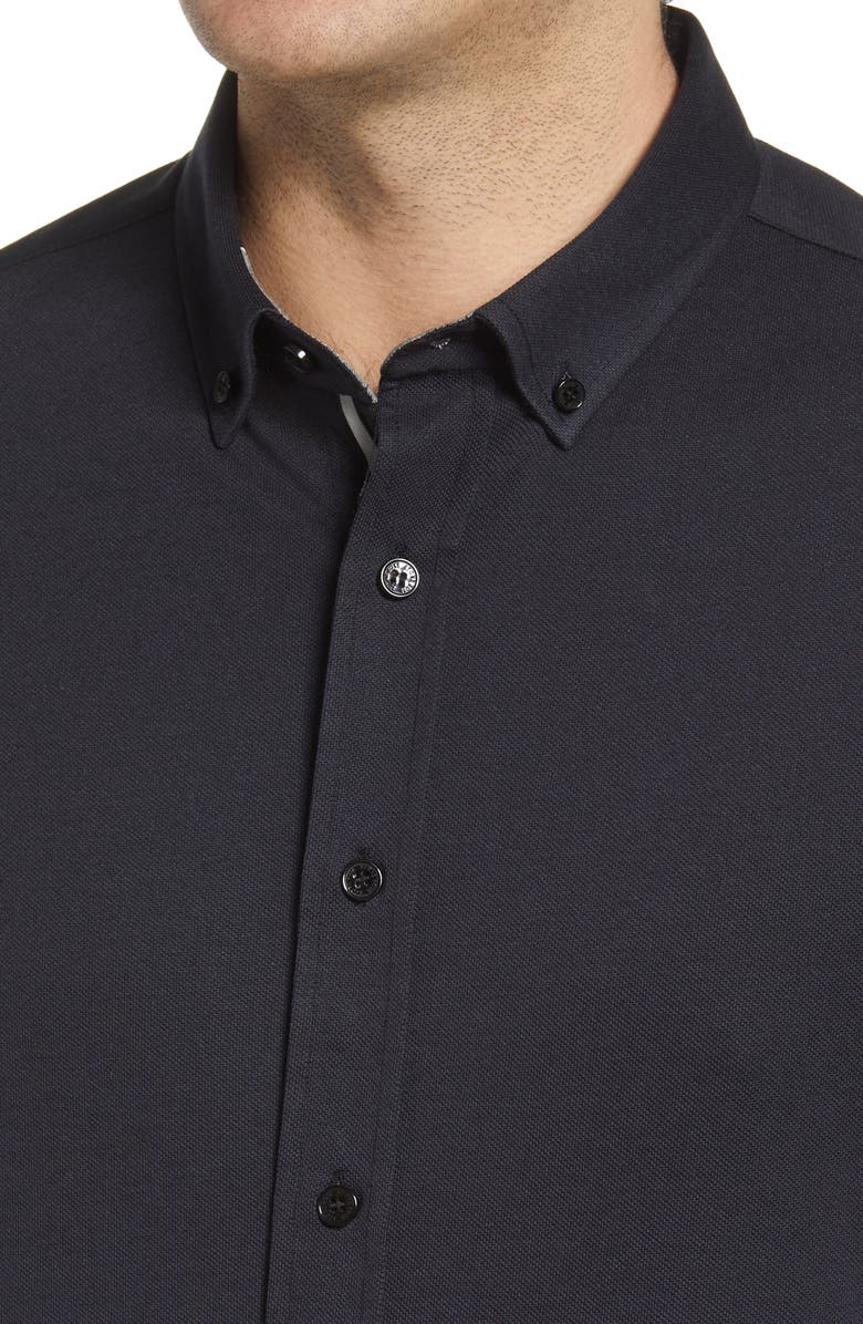 Stone Rose DryTouch<sup>®</sup> Performance Piqué Knit Button-Up Shirt, Alternate, color,