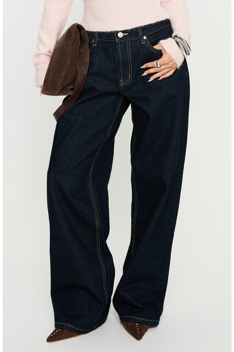 Serenitia Relaxed Jeans, Main, color, DARK RAW WASH