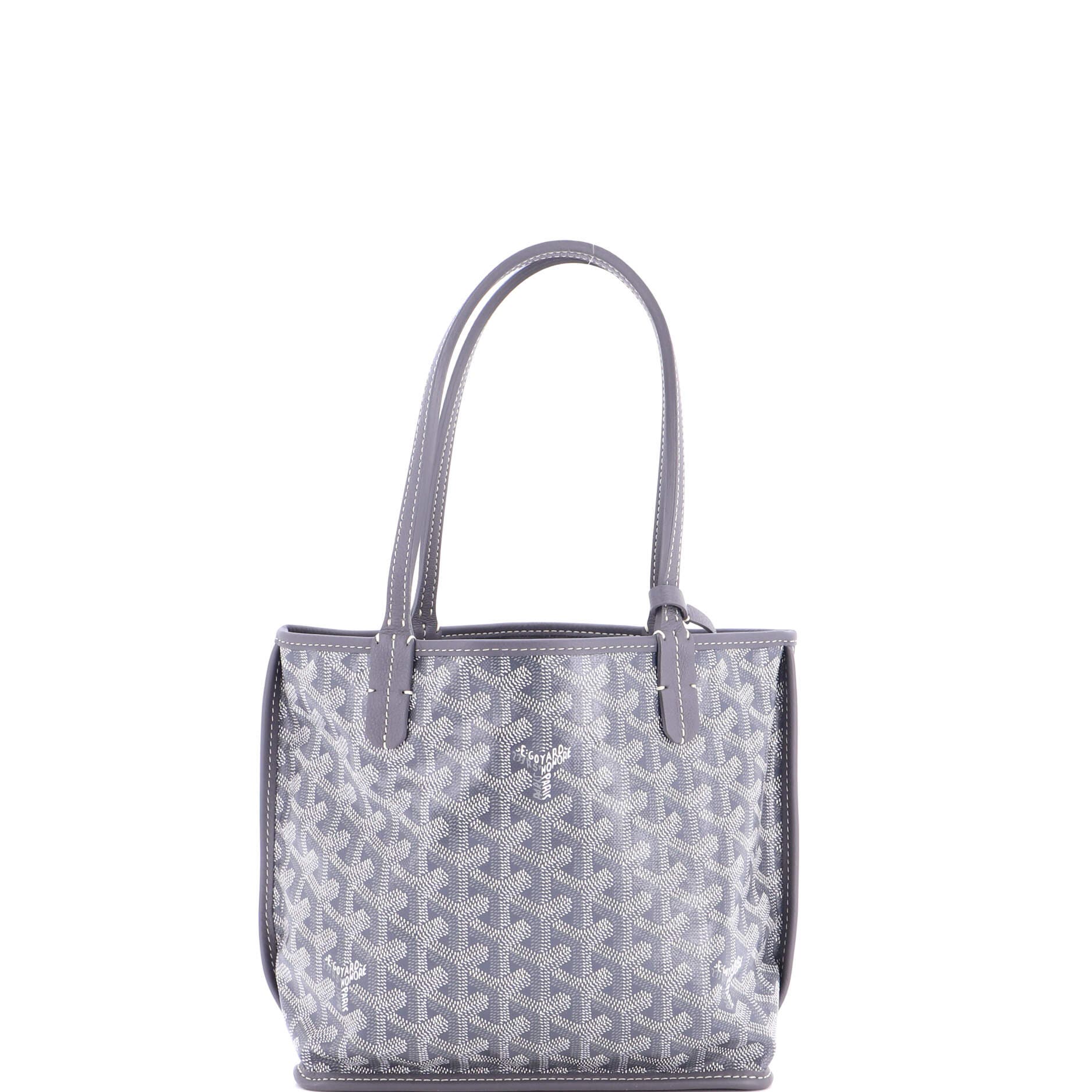 Pre-Owned Goyard Anjou Reversible Tote Coated Canvas Mini, Alternate, color, Gray