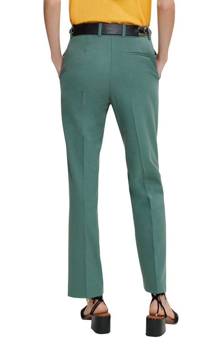 maje Pillette Belted Pleat Front Pants, Alternate, color, Green