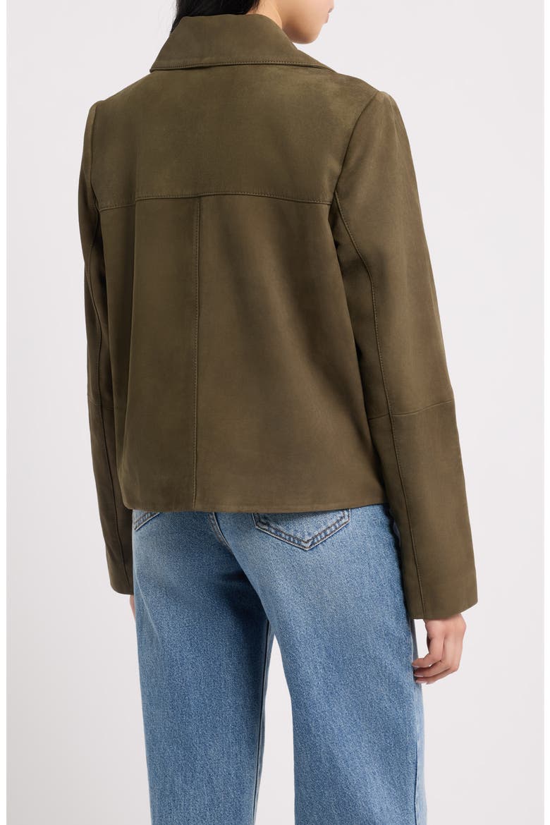 Suede Crop Jacket, Alternate, color, OLIVE