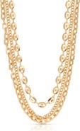 Ettika Triple Mixed Chain Necklace
