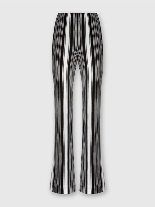 Shop Missoni Straight Striped Trousers In Cotton And Viscose In Black & White
