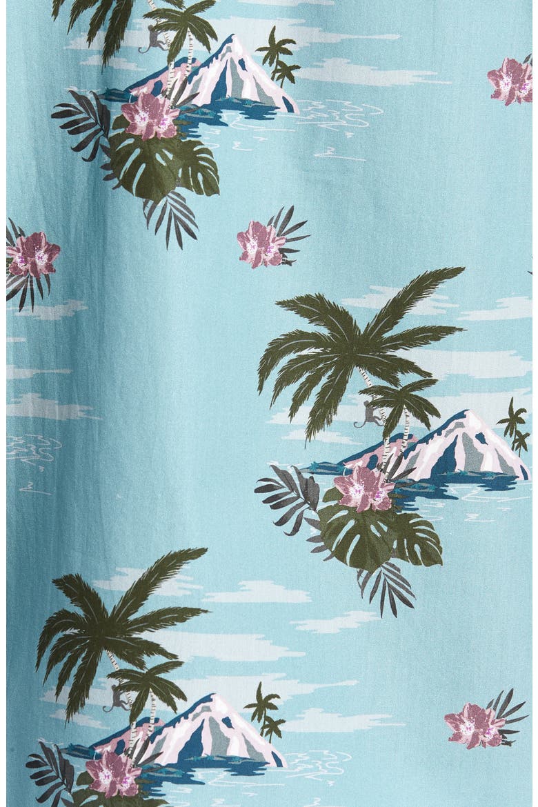 Slim Fit Tropical Pattern Sport Shirt, Alternate, color, LIGHT BLUE