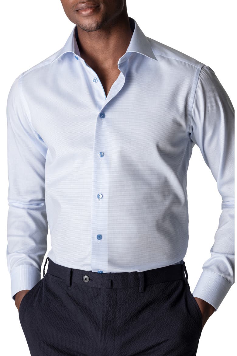 Contemporary Fit Textured Solid Shirt, Main, color, BLUE