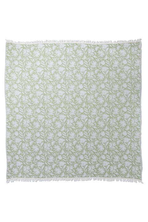 Whimsical Flower Organic Reversible Muslin Blanket