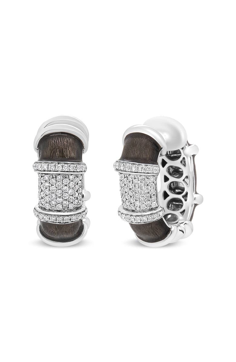 Haus of Brilliance 18K Gold Over Silver 5/8 Cttw Diamonds Huggie Hoop Earrings, Main, color, White