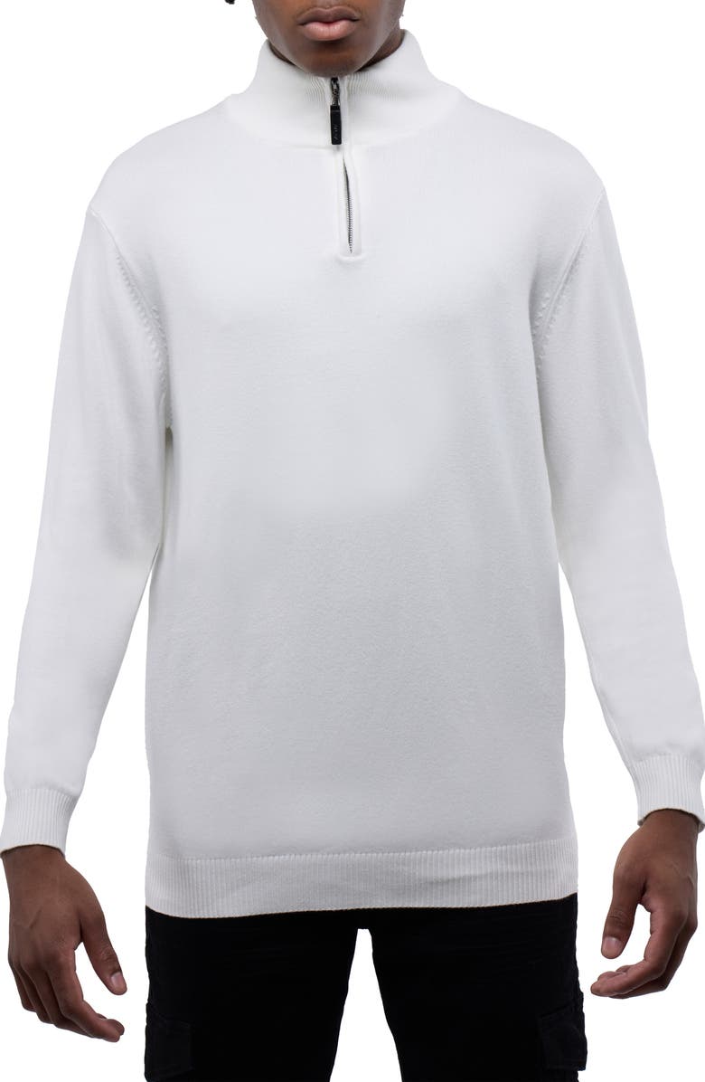 XRAY Quarter Zip Mock Neck Sweater, Main, color, Off White