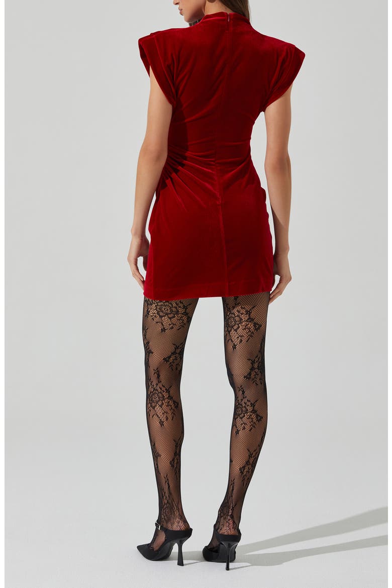 Ila Cap Sleeve Velvet Minidress, Alternate, color, RED