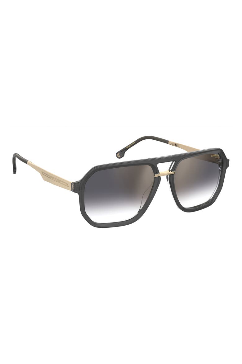 Victory 58mm Gradient Rectangular Sunglasses, Alternate, color, GREY/ GREY SF GD SP