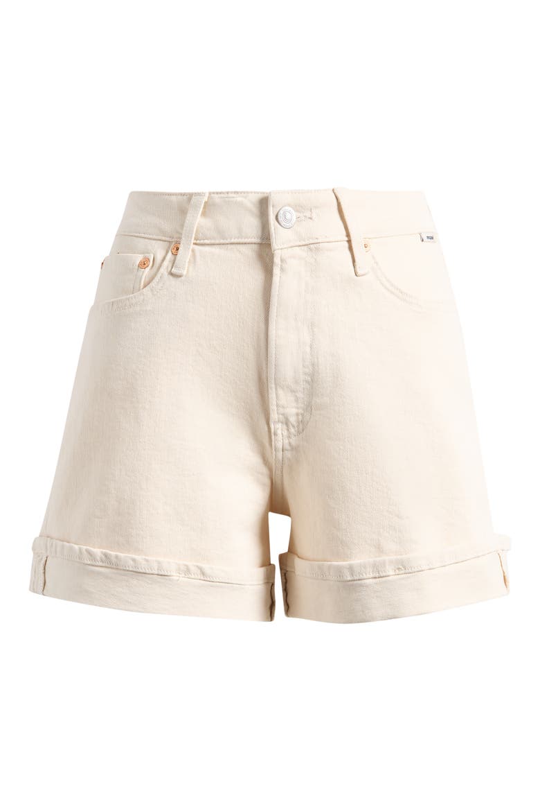 Heidi High Waist Cuffed Relaxed Denim Shorts, Alternate, color, ECRU 90S