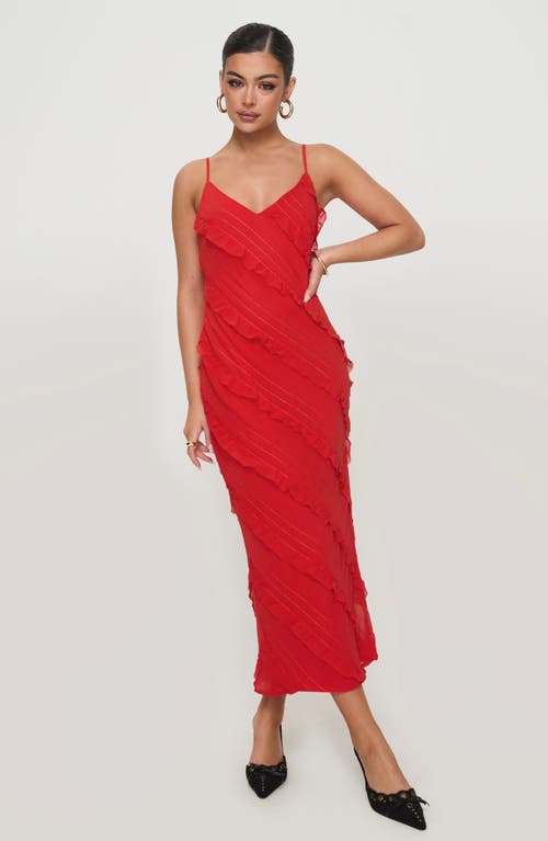 PRINCESS POLLY PRINCESS POLLY LARS RUFFLE TRIM MIDI SLIPDRESS 