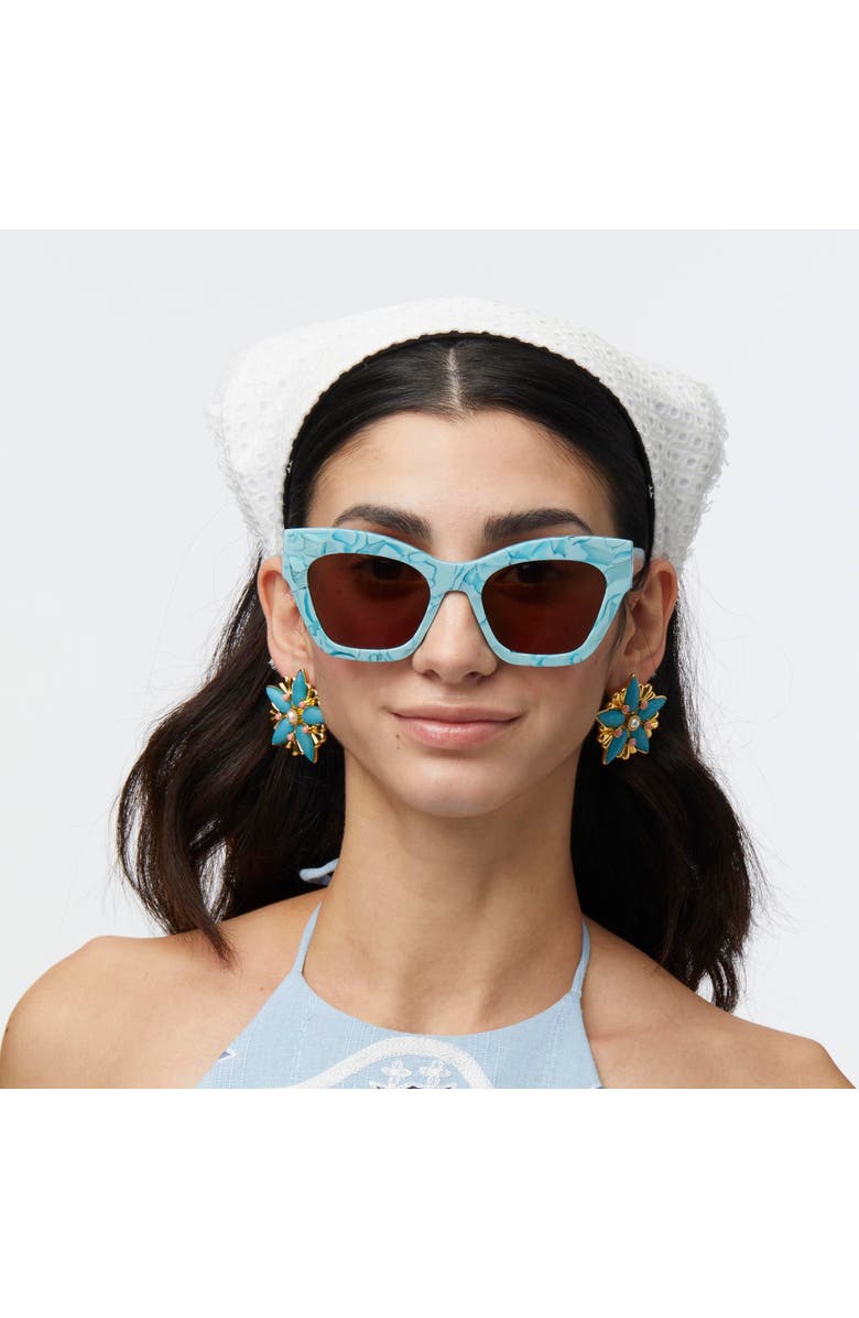 Lele Sadoughi Lido Sunglasses, Alternate, color, Turquoise 400