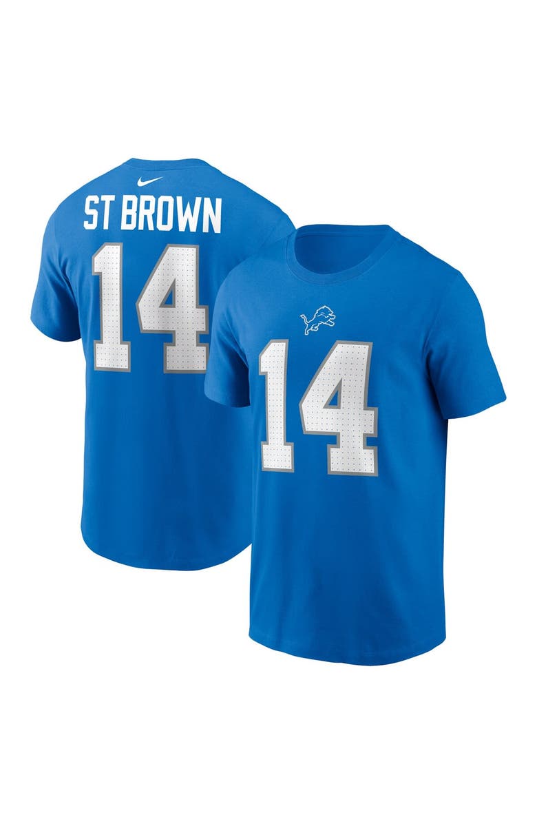 Nike Men's Nike Amon-Ra St. Brown Blue Detroit Lions Name & Number T-Shirt, Main, color, Blue