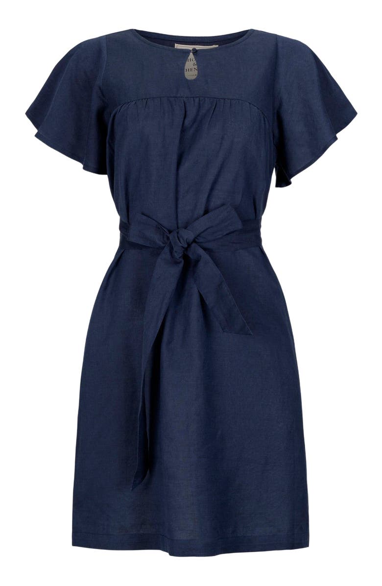 Hope & Henry Women's Bell Sleeve Linen Keyhole Dress, Alternate, color, 