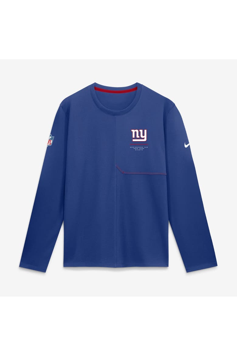 Men's Nike  Royal New York Giants Sideline Coaches UV Dri-FIT Long Sleeve Shirt, Main, color, Royal